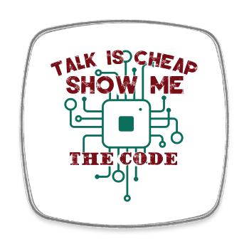 Funny Coder Quote Programming Programmer - Square fridge magnet - white - Front