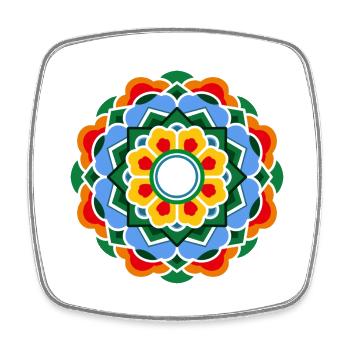 Dancheong 단청 - single (Ver.8) - Magnet carré - blanc - Devant
