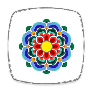 Dancheong 단청 - single (Ver.4) - Square fridge magnet - white - Front