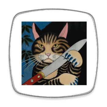 Catana - Peintures japonaises d’Ukiyo - Magnet carré - blanc - Devant