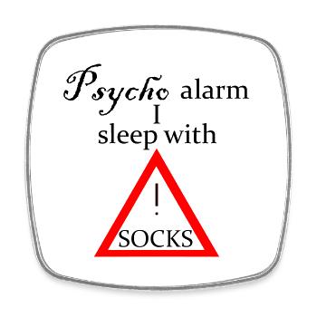 Psycho alarm - Lettering - Square fridge magnet - white - Front