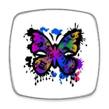 butterfly graffiti - Viereckiger Kühlschrankmagnet - Weiß - Vorne