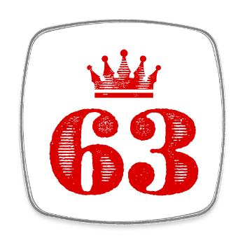 63 Couronne numérique - Magnet carré - blanc - Devant