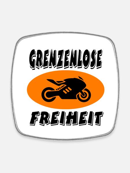 Motorrad - Viereckiger Kühlschrankmagnet - Weiß
