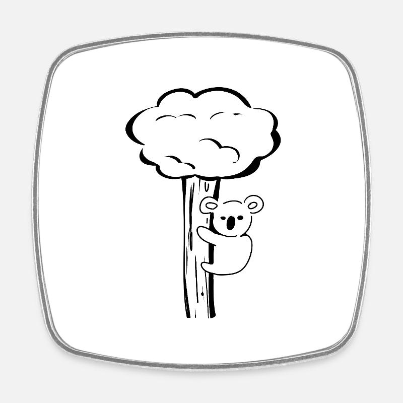 Koala Tier Baum klettern - Viereckiger Kühlschrankmagnet - Weiß
