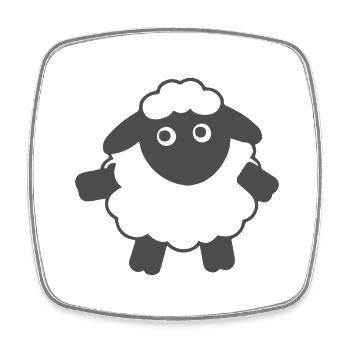 Lustiges Schaf Cartoon Geschenkidee - Viereckiger Kühlschrankmagnet - Weiß - Vorne