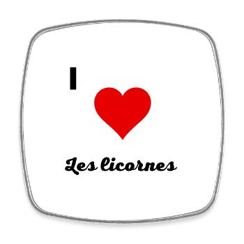 les licornes - Magnet carré - blanc - Devant