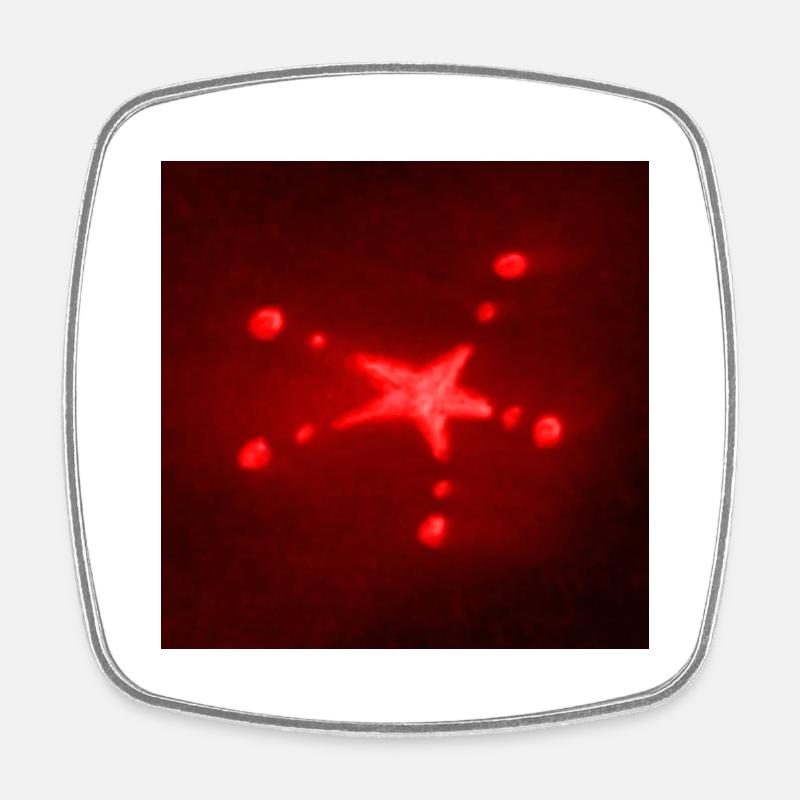 RED STAR - Square fridge magnet - white