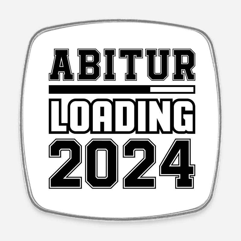 Abitur Loading 2024 - Viereckiger Kühlschrankmagnet - Weiß
