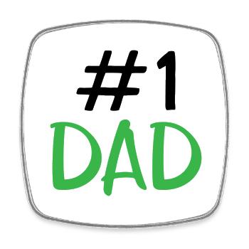 #1 Dad - Square fridge magnet - white - Front