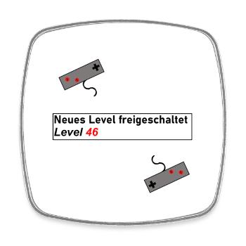 Geschenk Geschenkidee Geburtstag Gaming Level Up - Viereckiger Kühlschrankmagnet - Weiß - Vorne