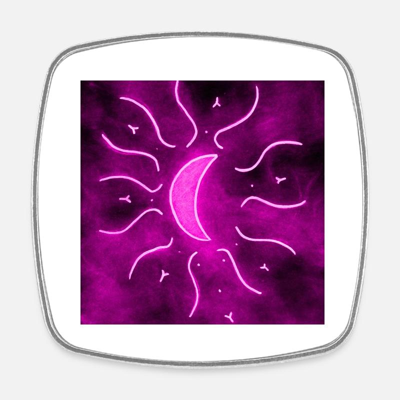 LUNE DE MANDALA VIOLETTE - Magnet carré - blanc