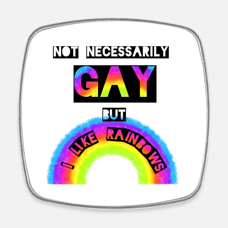 I like rainbows - Square fridge magnet - white