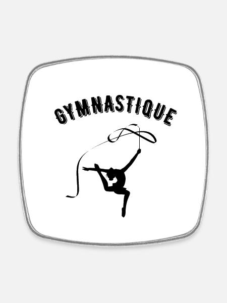 Gymnastik - Viereckiger Kühlschrankmagnet - Weiß