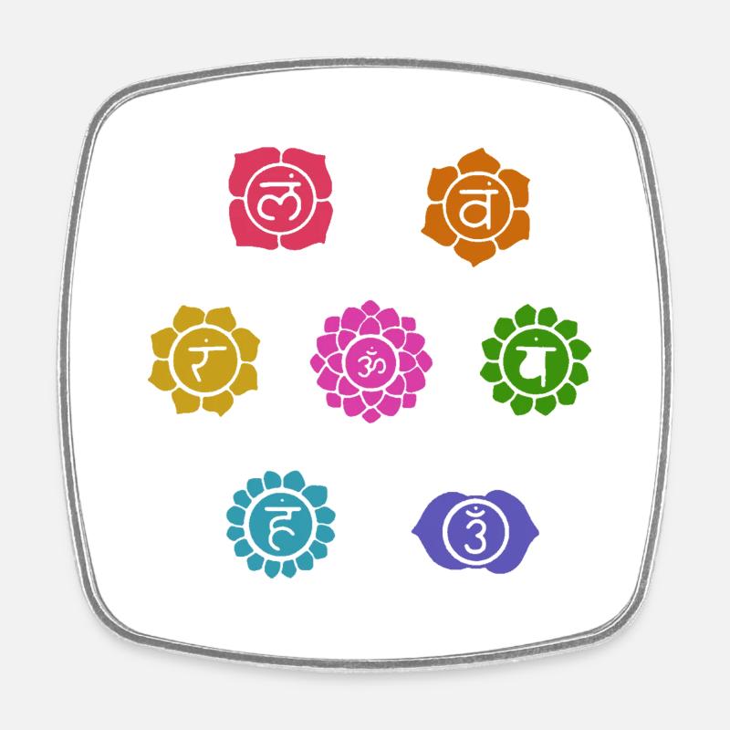Chakras - Square fridge magnet - white