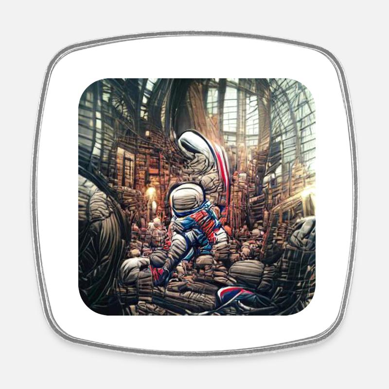 Tomminaut by "Tommi Taurus" - Square fridge magnet - white