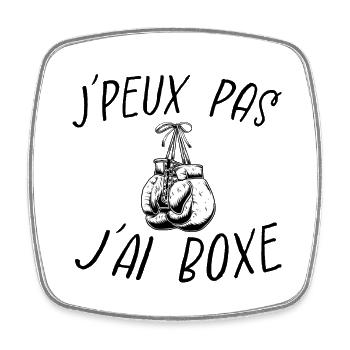 j'peux pas j'ai boxe - Magnet carré - blanc - Devant
