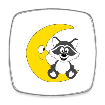 WASCHBÄR - MOND - TIER - KIND - BABY - Viereckiger Kühlschrankmagnet - Weiß - Vorne