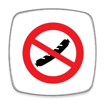 Sausage forbidden - Square fridge magnet - white - Front