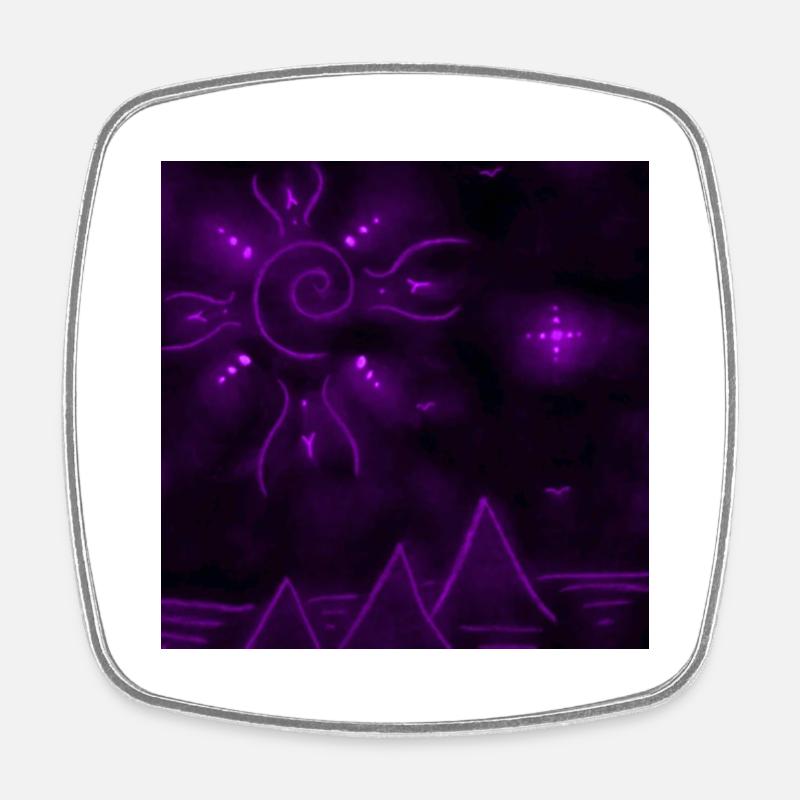 PYRAMIDES DU SOLEIL ET DU VIOLET - Magnet carré - blanc