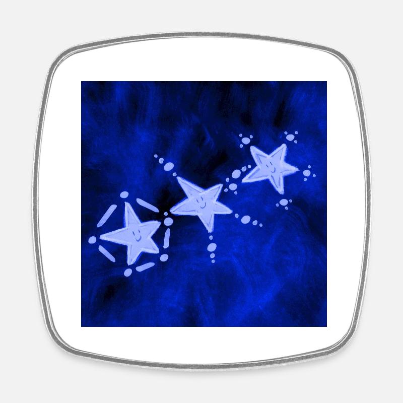 THREE STARS ELECTRIC - Square fridge magnet - white