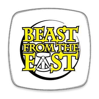 beast from the east DDR geboren - Viereckiger Kühlschrankmagnet - Weiß - Vorne