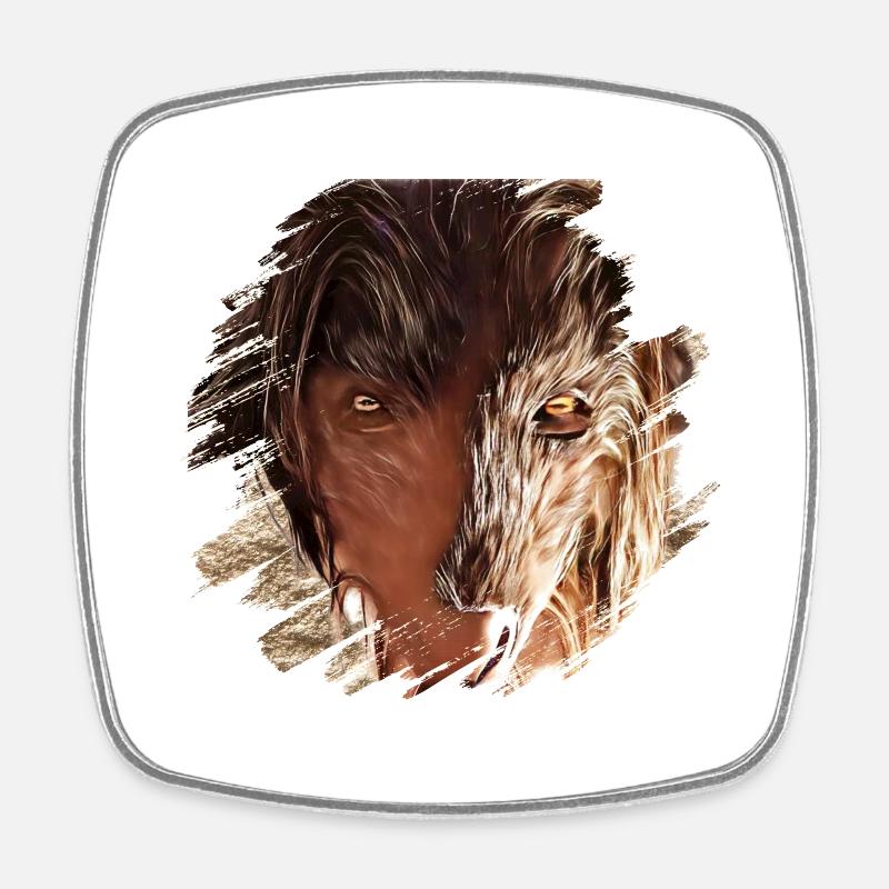 Krampus Percht Devil 2317 - Magnet carré - blanc