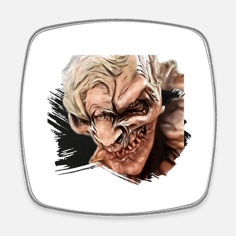 Krampus Percht Devil 2325 - Magnet carré - blanc