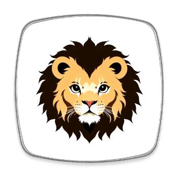 Royal Cartoon Lion Lions Comic 21 - Square fridge magnet - white - Front