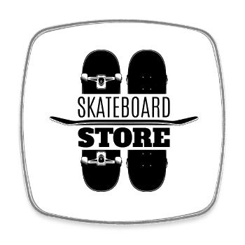 Skateboard SUP Surfing - Square fridge magnet - white - Front
