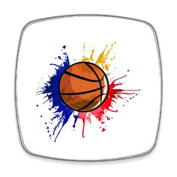 Philippinen Filipino Flagge Basketball I Geschenk - Viereckiger Kühlschrankmagnet - Weiß - Vorne