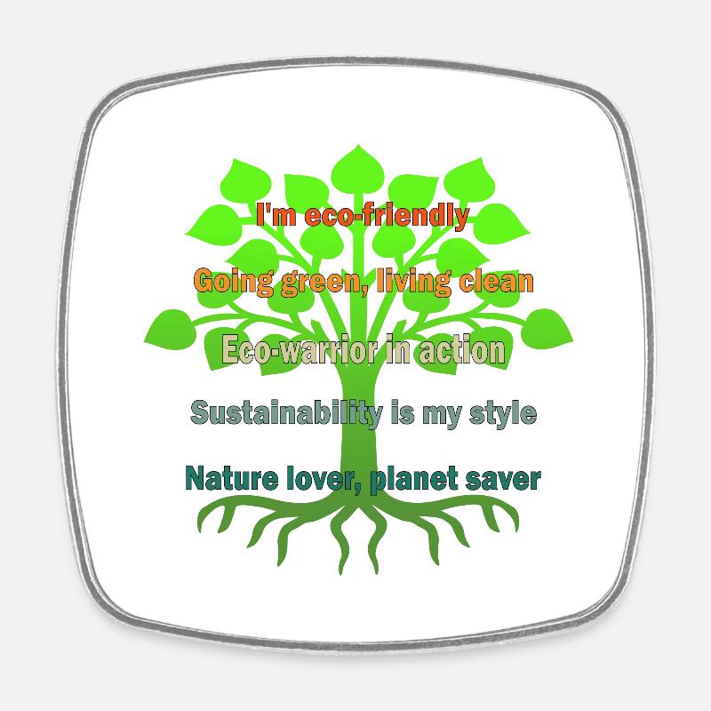 Eco warrior in action - Square fridge magnet - white