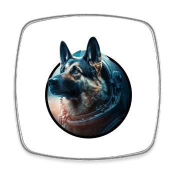 German Shepherd Astronaut - Square fridge magnet - white - Front