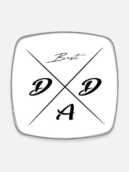 Best Dad Geschenk black - Viereckiger Kühlschrankmagnet - Weiß