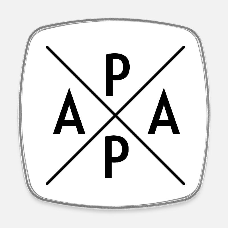 Monogramme PAPA - Magnet carré - blanc