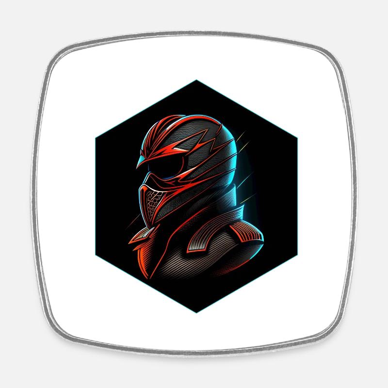 Biker helmet - Square fridge magnet - white