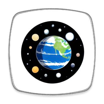 Süße Cartoon Darstellung des Planeten Erde 7 - Viereckiger Kühlschrankmagnet - Weiß - Vorne