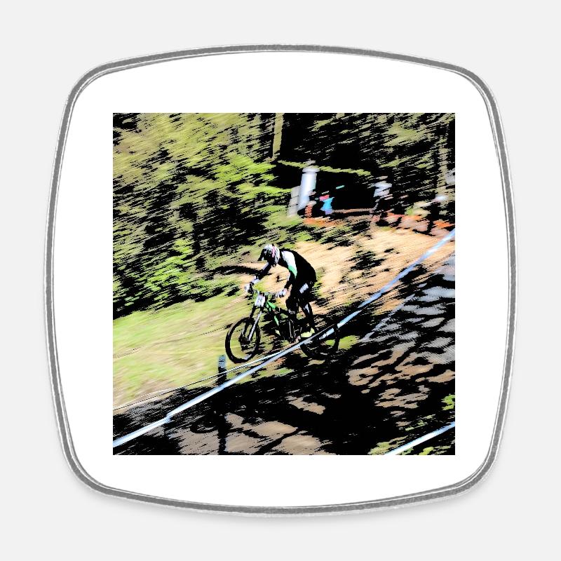 mtb vtt descente - Magnet carré - blanc