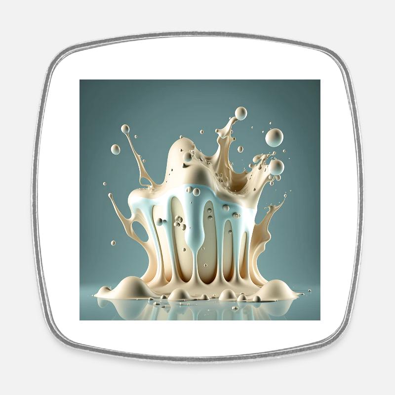 Bouncing liquid - Square fridge magnet - white