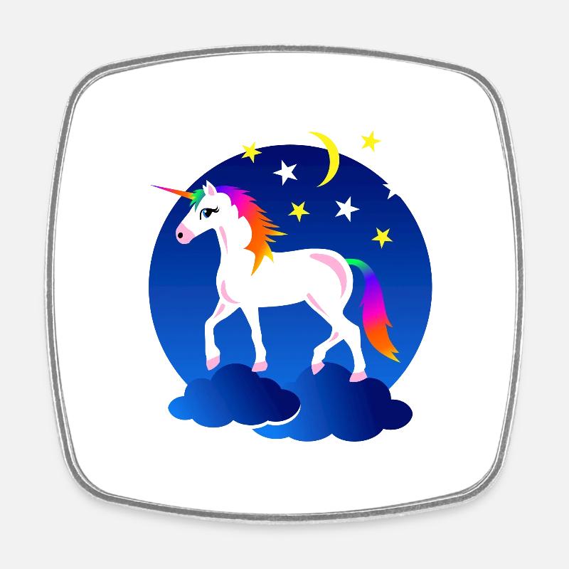 Unicorn - Square fridge magnet - white