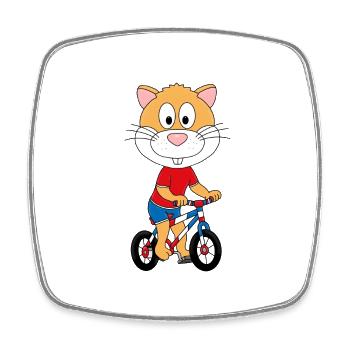 FAHRRAD - RAS - HAMSTER - HAMSTERRAD - TIERISCH - Viereckiger Kühlschrankmagnet - Weiß - Vorne