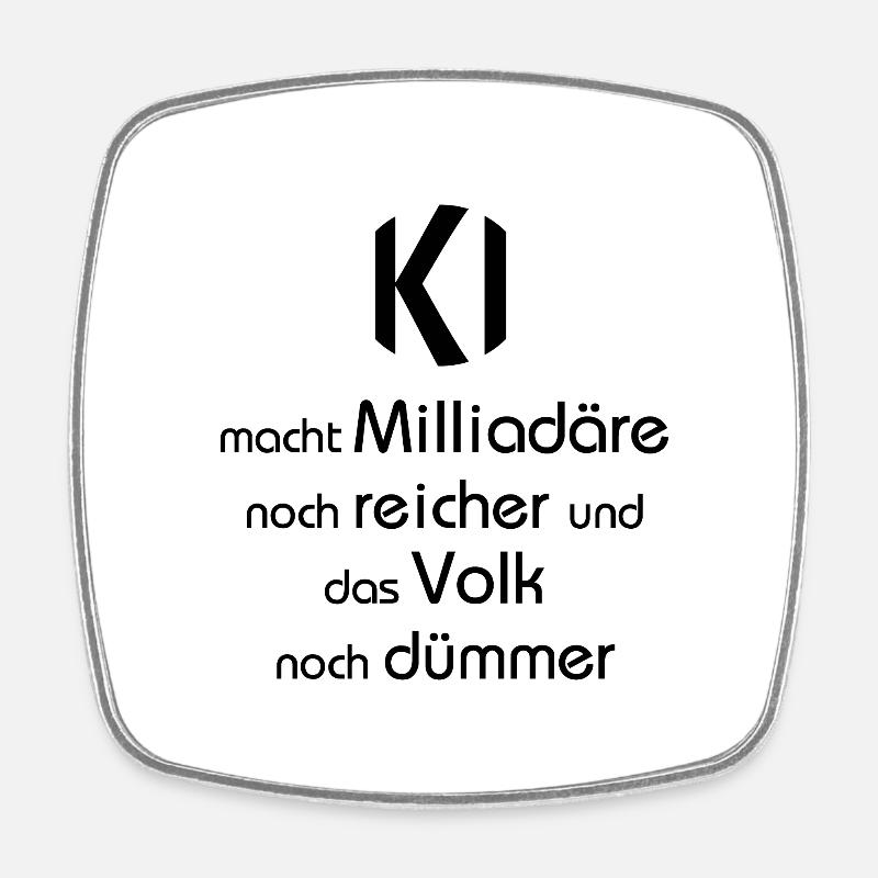 KI Miiliardäre - Viereckiger Kühlschrankmagnet - Weiß