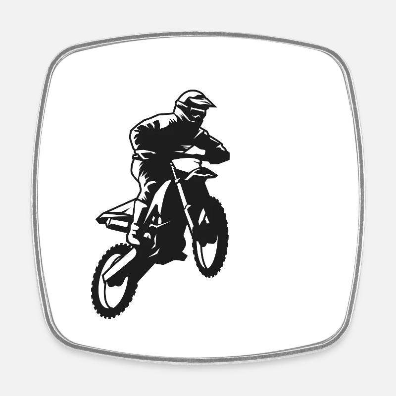 SUPER MOTO splash - Square fridge magnet - white