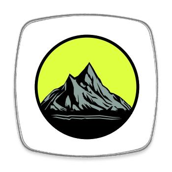 Mountains - Viereckiger Kühlschrankmagnet - Weiß - Vorne