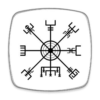 Vegvisir - Viereckiger Kühlschrankmagnet - Weiß - Vorne