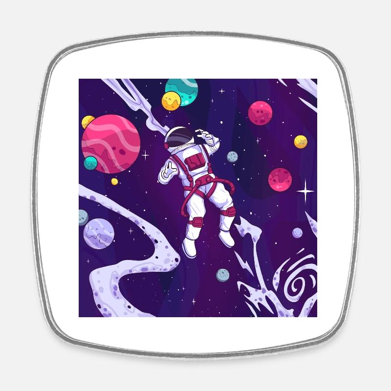 Universe - Square fridge magnet - white
