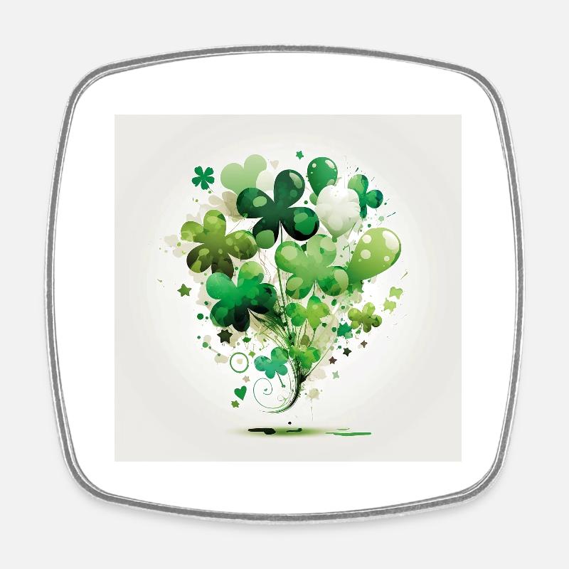 Clover balloon composition - Square fridge magnet - white
