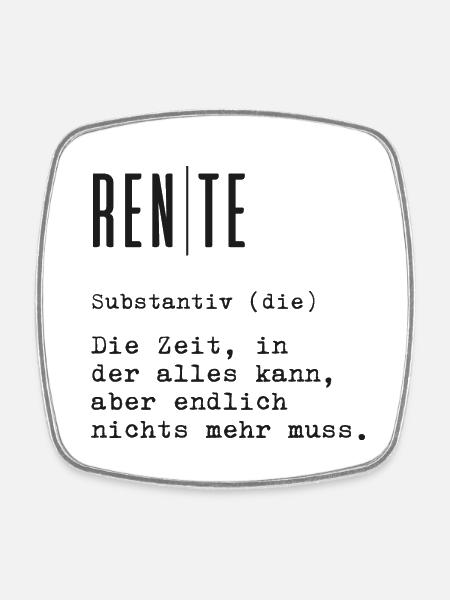 Rente - Viereckiger Kühlschrankmagnet - Weiß