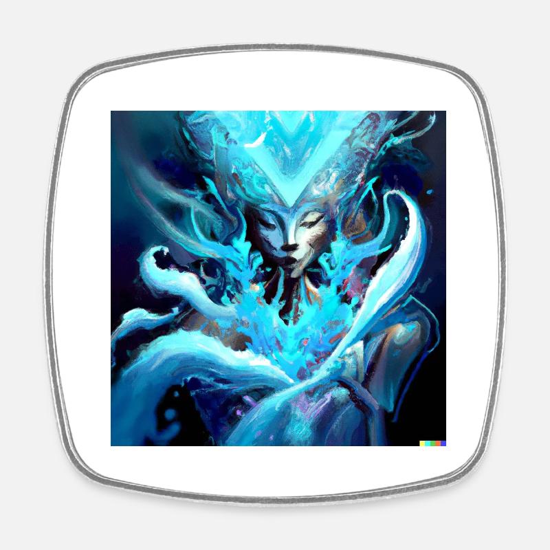 Blue Ghost digital art - Square fridge magnet - white
