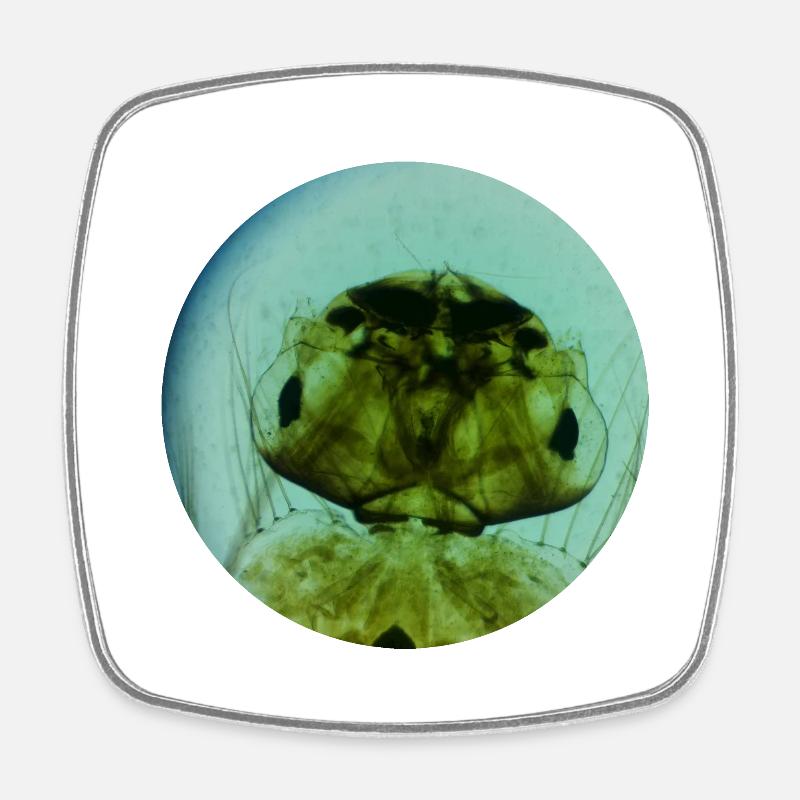 Mosquito Larva - Square fridge magnet - white